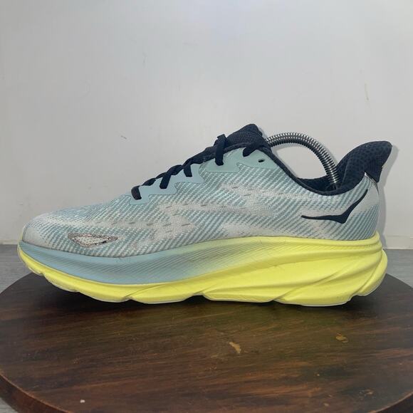 Hoka One Clifton 9 Men’s 10 D Blue Green Black Athletic Running Shoes Sneakers main image 4